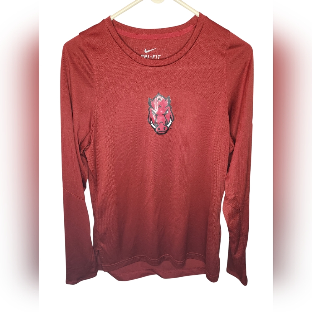 Nike Arkansas Razorbacks Dri-FIT Performance Long Sleeve Shirt Size S